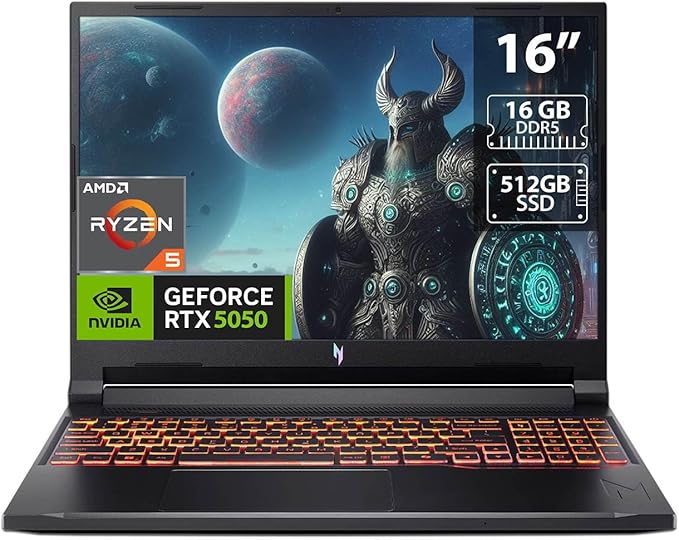 لپ تاپ 16 اینچی ایسر مدل Acer Nitro ANV16-42-R309 Ryzen 5 240 16GB 512SSD RTX 5050